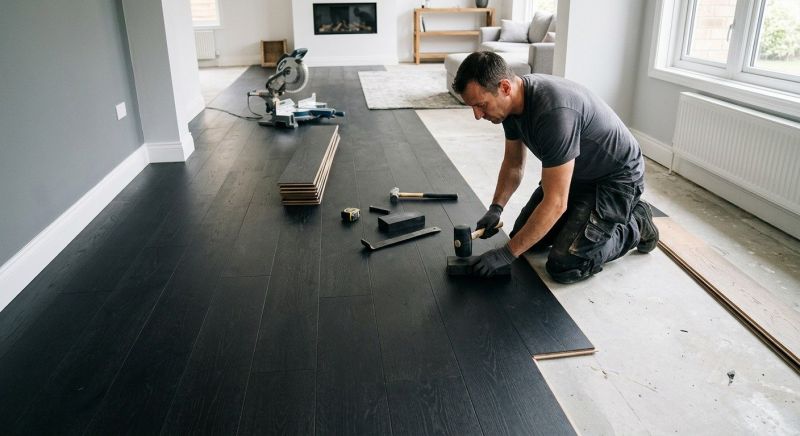 Dark Wood Floor Installation in Bethesda, MD