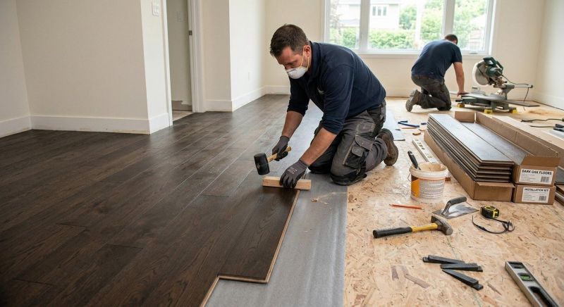 Dark Wood Floor Installation in Bethesda, MD