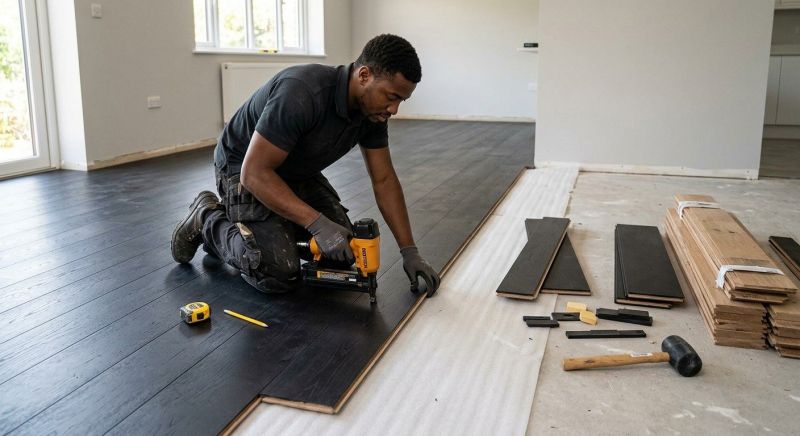 Dark Wood Floor Installation in Bethesda, MD